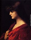 Study Of A Woman In Red by Jean-Jacques Henner